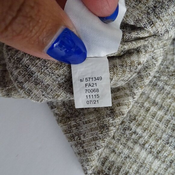 Ann Taylor Loft Brown Cream Turtleneck Knit Top Women Size XS Long Sleeve - Picture 6 of 9